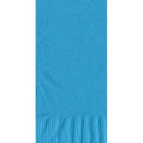 600 - (12 Pks of 50) 2 Ply Plain Solid Colors Dinner Hand Towel Napkins Paper - Turquoise