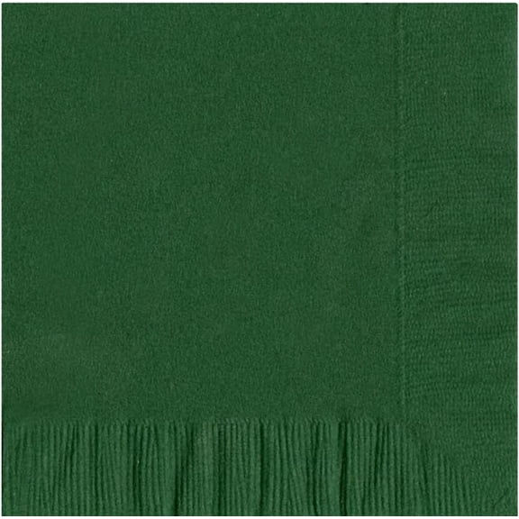 600 - (12 Pks of 50) 2 Ply Plain Solid Colors Luncheon Dinner Napkins Paper - Hunter Green
