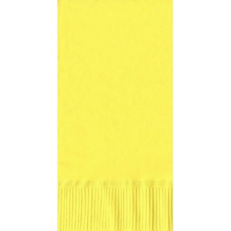 600 - (12 Pks of 50) 2 Ply Plain Solid Colors Luncheon Dinner Napkins Paper - Yellow