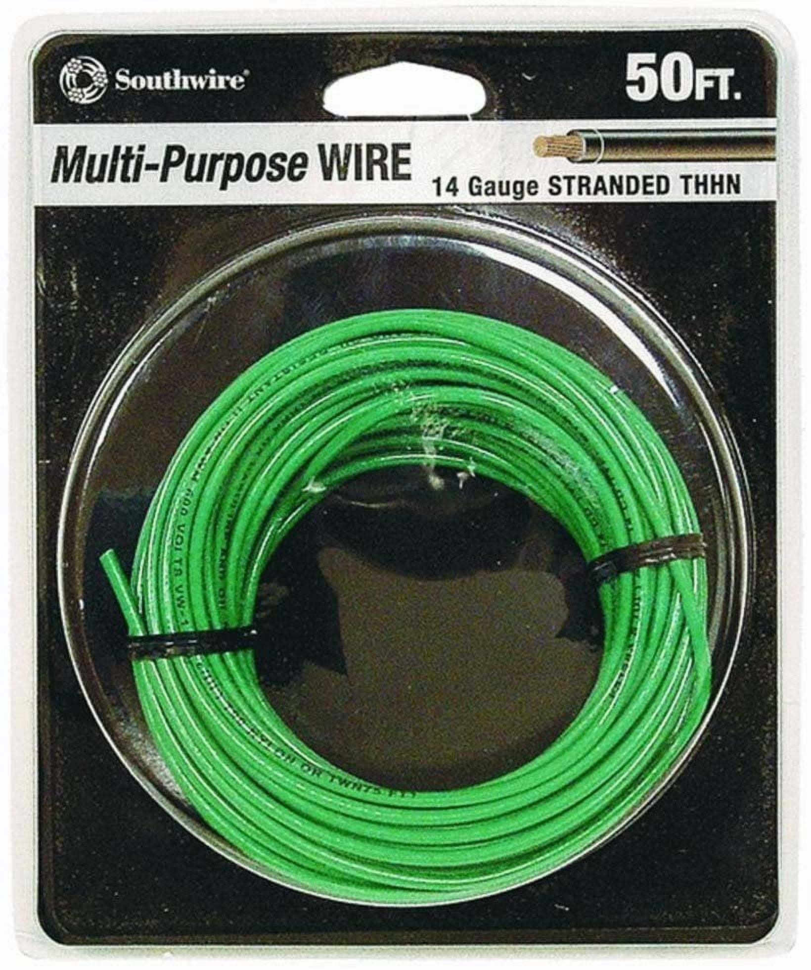 AC/DC Wire and Supply THHN THWN-2 600V 10 AWG Gauge Green Nylon Stranded Copper Building Wire (50 ft)
