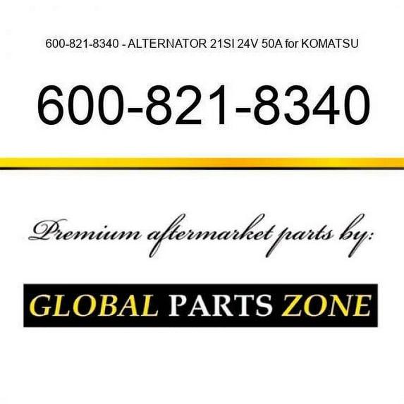 600-821-8340 - ALTERNATOR 21SI 24V 50A for KOMATSU