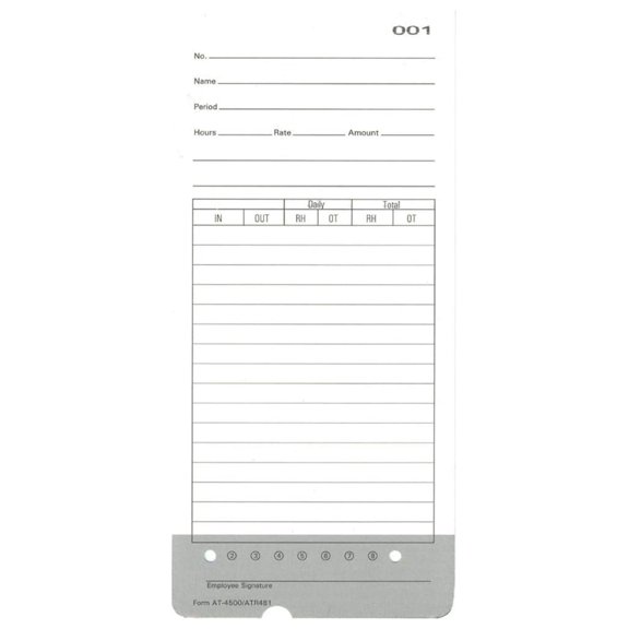 (600) Allied AT-4500 Time Cards Also Fits Acroprint ATR480 ATR481, 12-Packs of 50ea, Compatible by