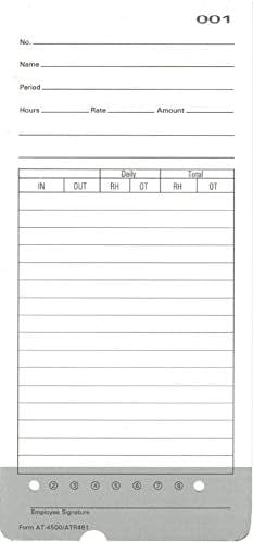(600) Allied AT-4500 and Acroprint ATR480 Time Cards ATR481 Compatible ...
