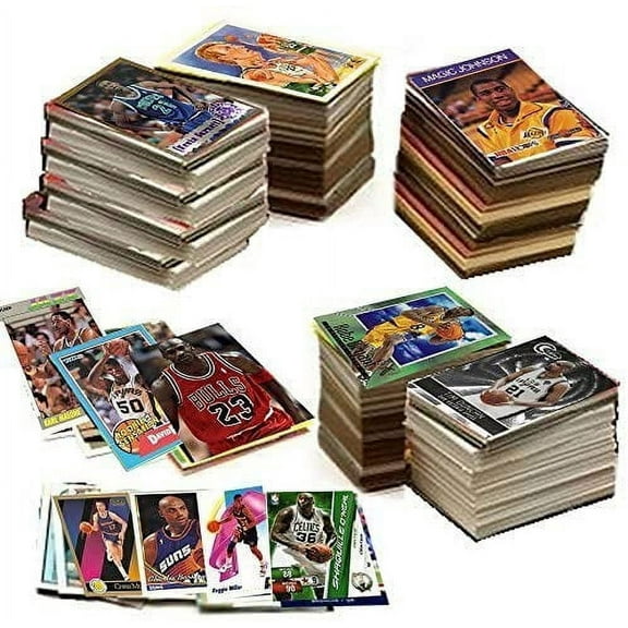 600 Basketball Trading Cards from Brands like Topps, Hoops, Skybox and More. Includes Jordan & Unopened Pack of Basketball Cards