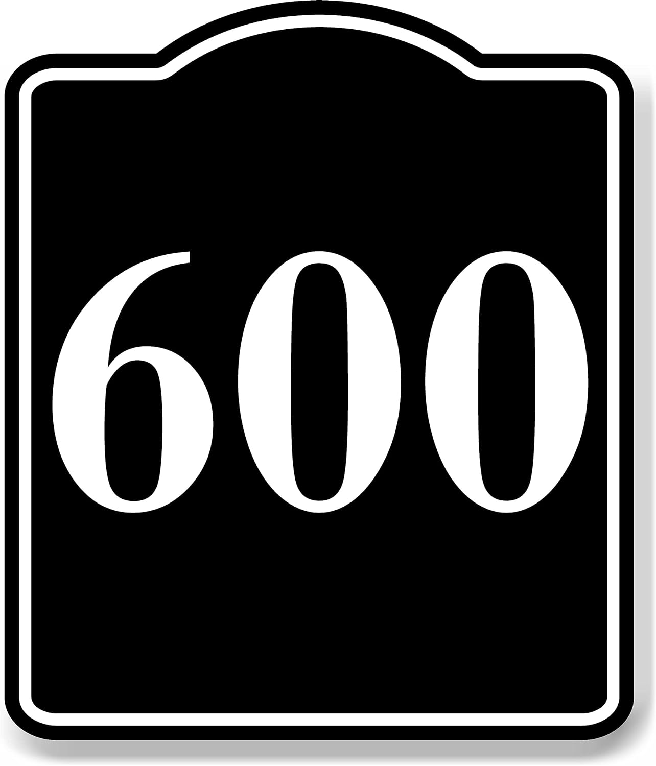 600 Bay Garage Door Plate Field Lane Gate Number BLACK Aluminum