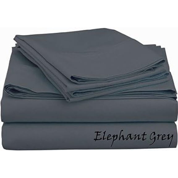 600 COUNT { HOME DECOR SOLID COLORS } Fast Delievery - Queen Size - Solid Colors { Dark Grey } with Deep Pocket 18" Inches