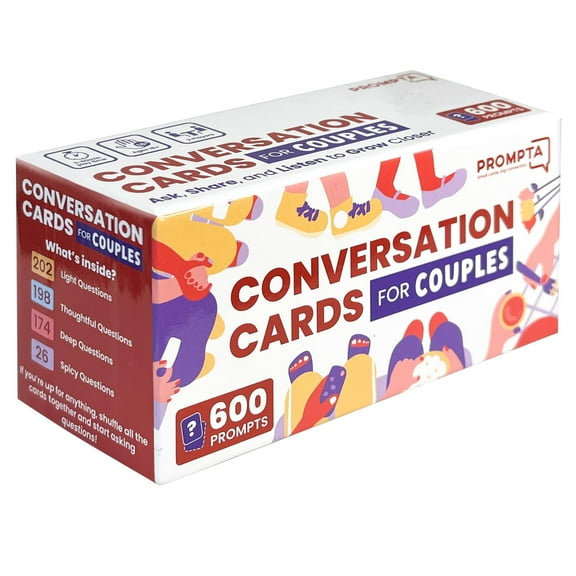 600 Conversation Cards for Couples - Couples Games Relationship Questions - Card Games for Couples - Conversation Starters for Date Night - Couples Game to Connect and Talk - Couples Gifts