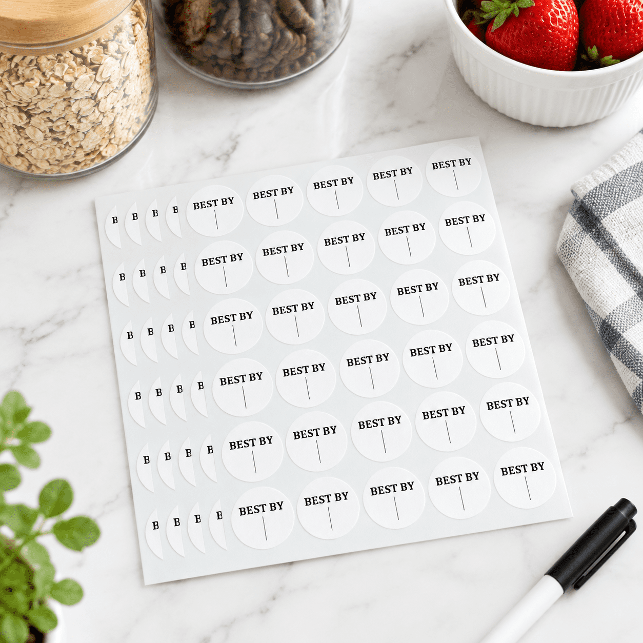 600 Count 1 Inch Round Expiration Date Food Stickers Container Labels ...