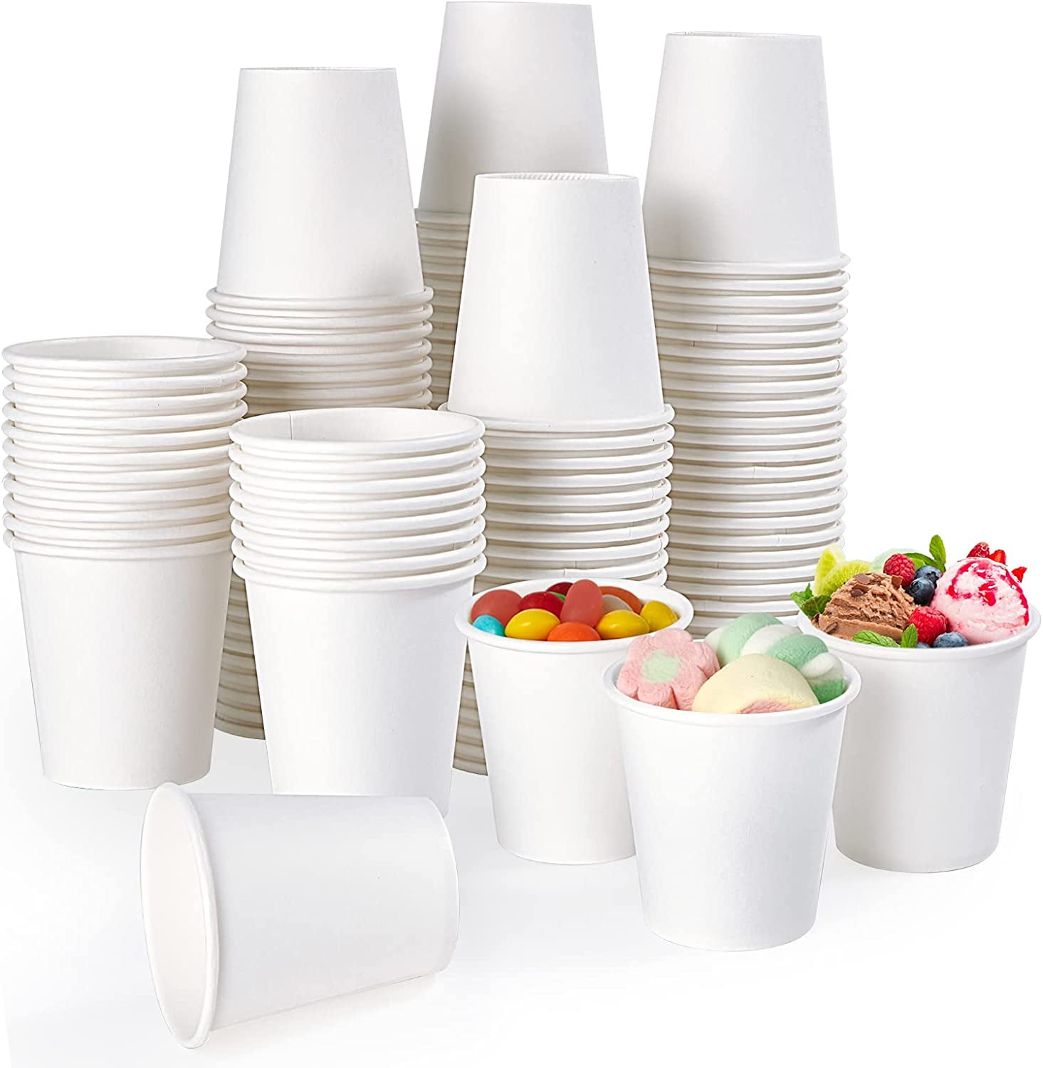 600 Count 4 oz Paper Cups, Disposable Bathroom Mouthwash White Espresso ...