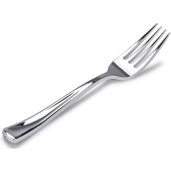 600 Count Disposable Silver Plastic Forks by Stock Your Home