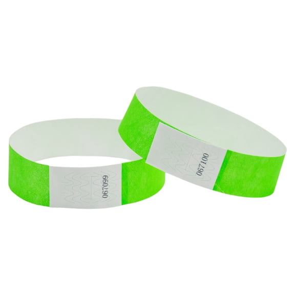 600 Count – Tamper-Proof Design & Fluorescent Color Prevent Reuse – Premium-Grade Bracelets -Green