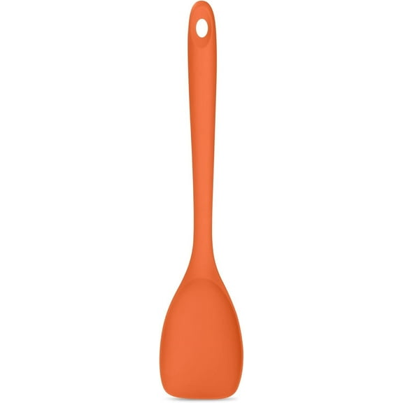 600ºF Heat Resistat Spatula Spoon: U-Taste Flexible Silicone Cooking Scoop Spoonula, Serving Mixing Scraping Food in Non-Stick Pan Cookware, Seamless Multifunctional Kitchen Utensil (Orange)