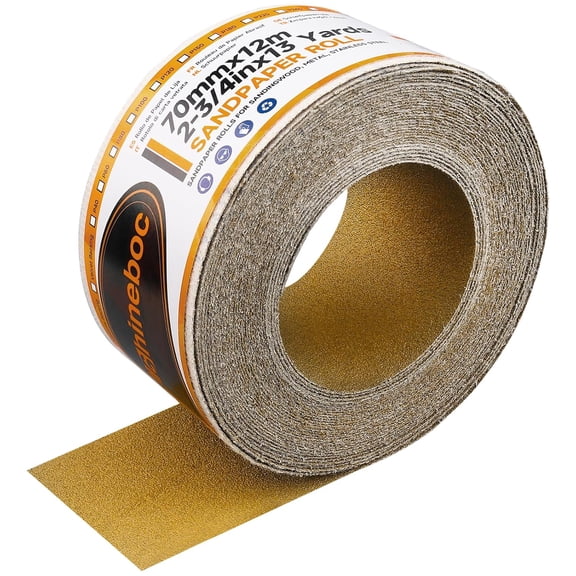 600 Grit Sandpaper Roll Hook & Loop Sand Paper Continuous Longboard 2-3/4" Wide 13 Yard Sanding Sheets for Automotive, Woodworking Color Sanding, Finishing Metal, Plastic, Hand Sanding Blocks