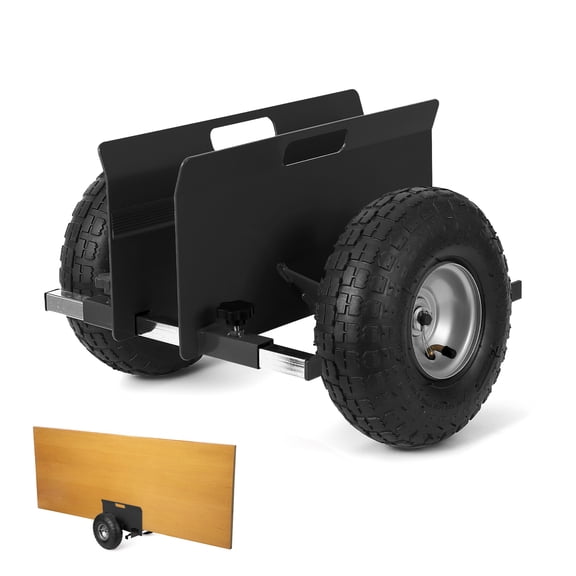600 LB Capacity Panel Dolly - Adjustable Drywall & Plywood Mover with 10" Inflatable Tires for All Terrain Material Transport