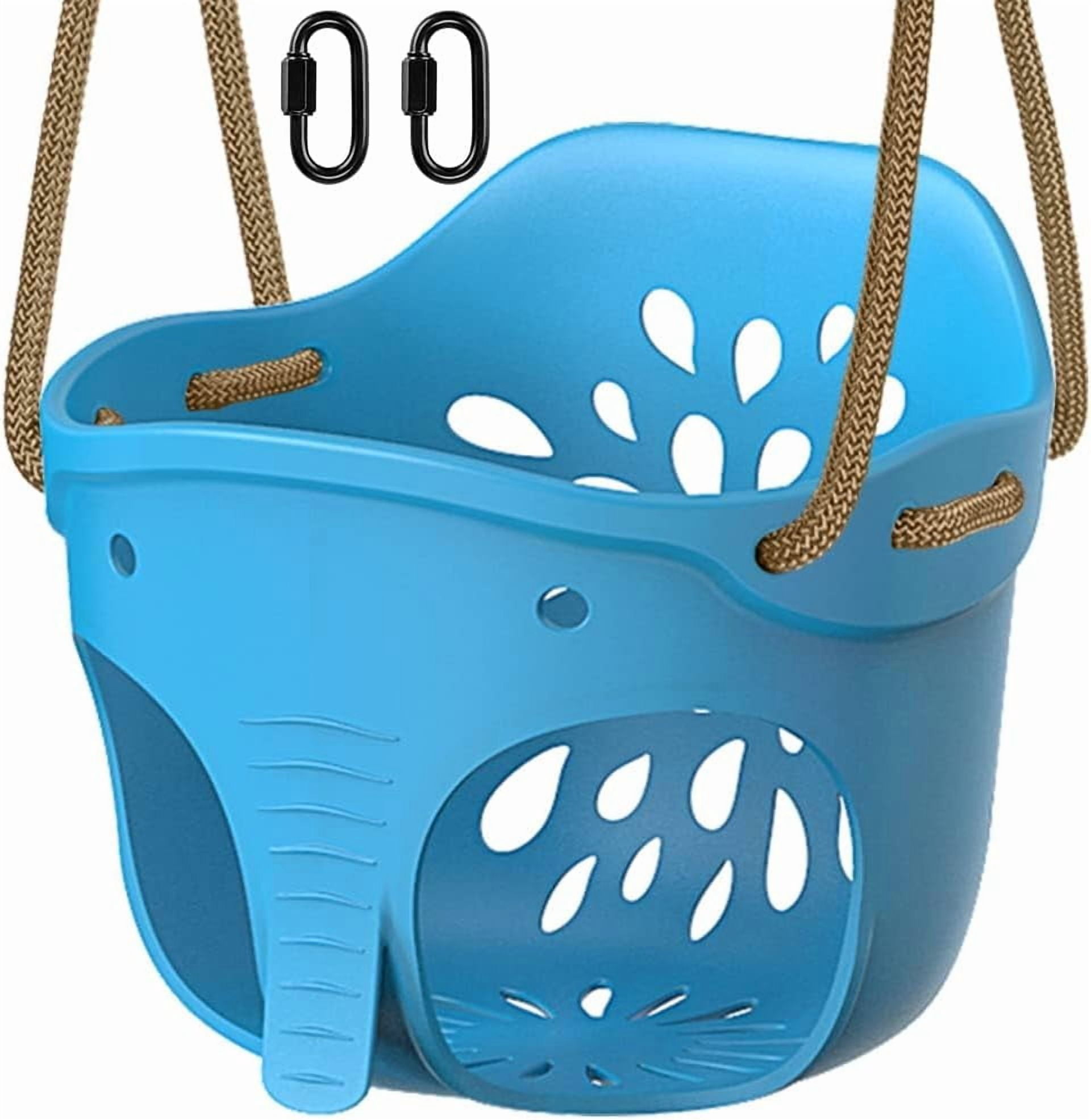 600 LB Weight Capacity Full Bucket Toddler Swing Seat with Adjustable Height Rope from 4.2 to 6.7 FT High Back Bucket Seat Swing for Toddler - Cute Elephant Shape Design