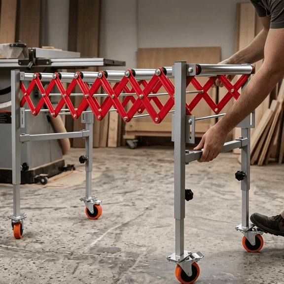 600 LBS Adjustable Conveyor Roller, Expandable Roller Conveyor 14-47 Inch, Telescopic Conveyor Belt for Workshop and Logistics