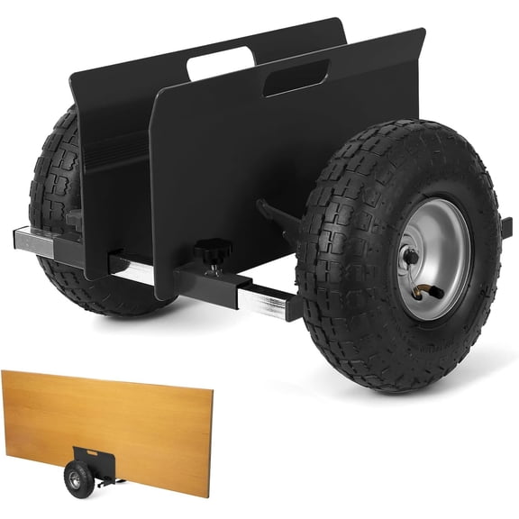 600 LBS Capacity Panel Dolly with 10in Inflatable Tires and Adjustable Clamp