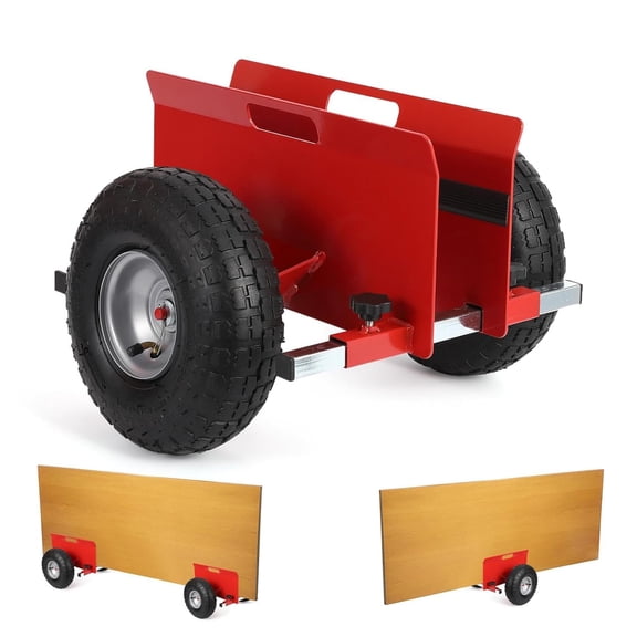 600 LBS Panel Dolly Slab Dolly with 10in Inflatable Tires and Adjustable Clamp