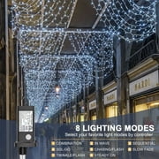 600 LED Curtain Lights for Bedroom Wall, Plug in Window Hanging Fairy String Lights, Indoor Outdoor Wedding Party Backdrop Lights, Patio Gazebo Twinkle Lights (White, 19.6x9.8ft)