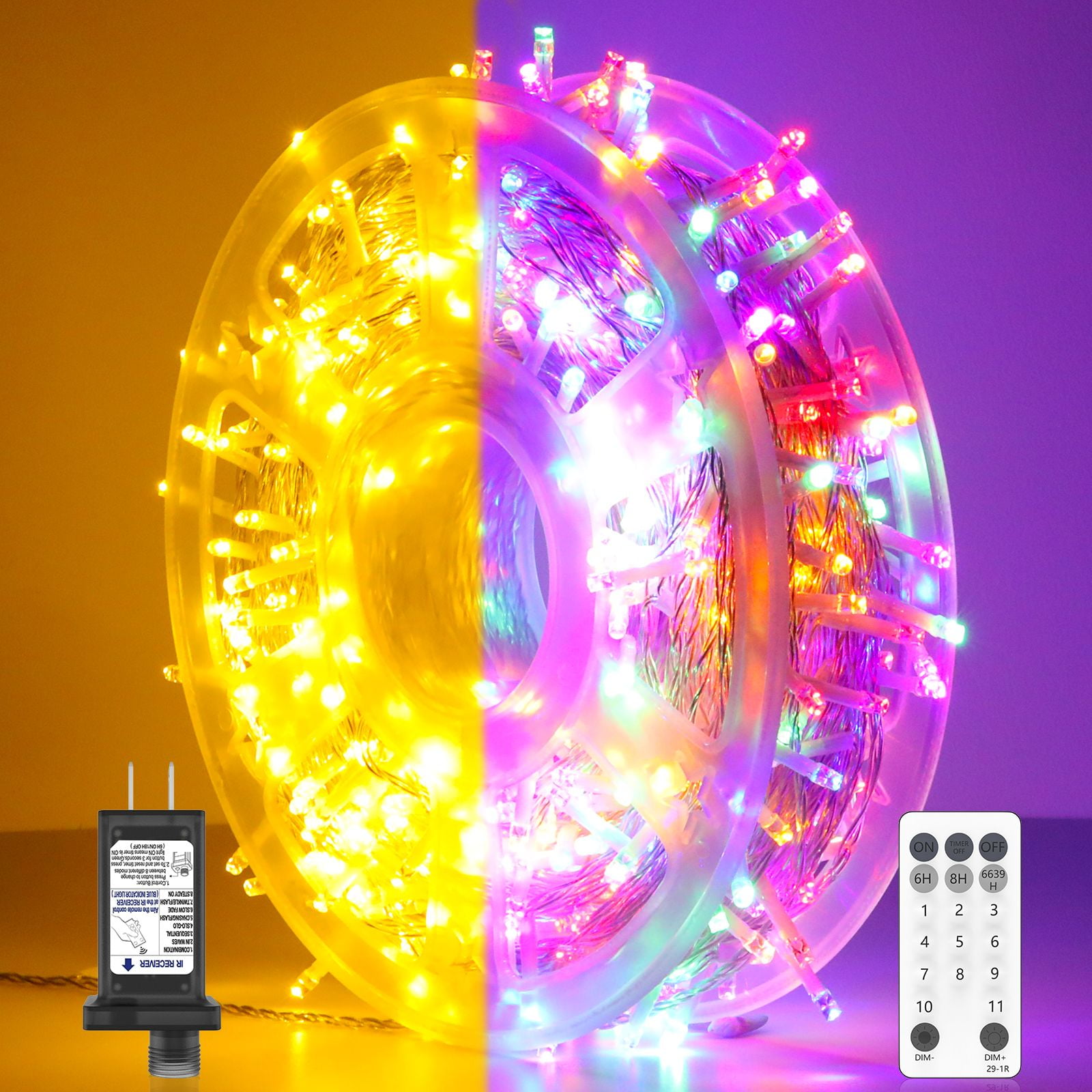 600 LED Garden Fairy String Lights, Outdoor 246FT Waterproof Twinkle Lights, Color Changing String Lights, 11 Lighting Modes, Timing, Christmas Decoration - Multicolor to Warm White