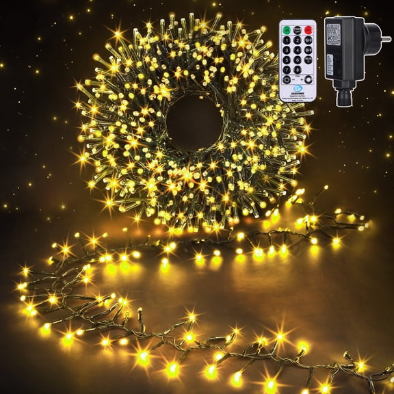 600 LED String Lights Outdoor Christmas Lights 8 Modes & Timer Fairy Light Plug in Waterproof LED String Lights for Xmas Yard Tree Wedding Party Holiday Decorations (Warm White)