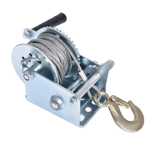 MechEquip Manual Operated Hand Winch Towing Winch 600 Lbs, Steel Cable, 8m fits ATV Boat Trailer with Heavy Duty, Two-Way Ratchet
