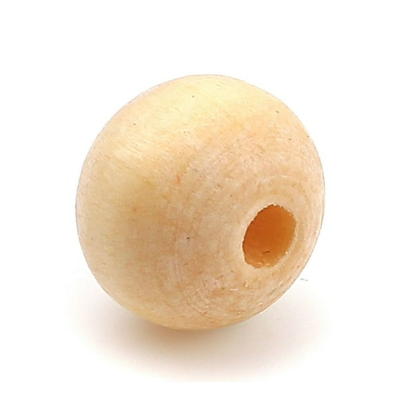 600 Natural Clear Coat Round Wood Beads Bulk 10 x 8mm with 3mm Hole