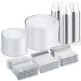 thumbnail image 1 of 600 PCS Silver Disposable Dinnerware Set for 100 Guests, Silver Plastic Plates for Party, 100 Each-Dinner & Salad Plates, Cups, Forks Knives Spoons for Wedding and Easter Events, 1 of 13