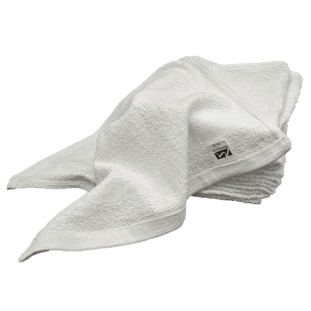 600 Pack - 12 Inch x 12 Inch White Cotton Value Rags - Reusable Lt Weight Thin Cloth Rags - Wood Stain/Painting/Crafts/Garage - 1 Lb per Dozen