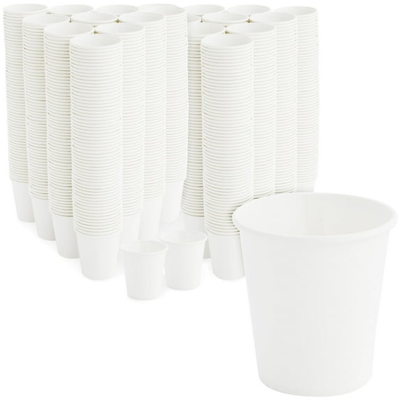 600 Pack 3 oz Paper Cups for Bathroom, Mouthwash, Disposable (White)