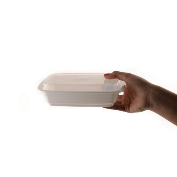 [600 Pack] 38oz Meal Prep Containers White Rectangle Container with Lids, Food Storage Bento Box, Microwavable, Disposable, Stir Fry | Lunch Boxes | BPA Free | Freezer/Dishwasher Safe (38 ounce)