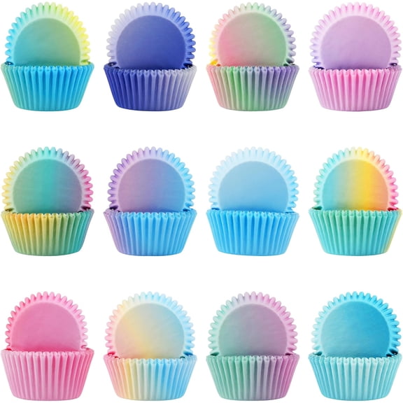 600 Pack Cupcake Liners Cupcake Baking Cups Standard Size Muffin Liners for Wedding Birthday Pride Party Candy Cake Decorations Supplies(12 Styles)