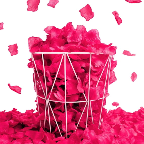 600 Pack Cyenie Artificial Rose Petals, Silk Flower Petals for Bridal Wedding, Romantic Valentine Home Decoration (Rose Red)