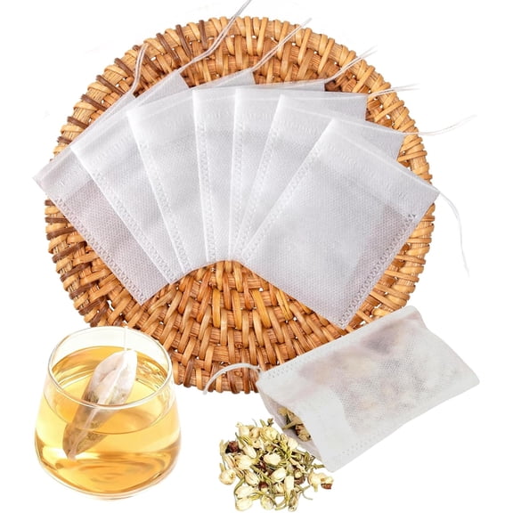 600 Pack Disposable Tea Filter Bags for Loose Leaf Tea,Food Grade Nonwoven Fabric Empty Tea Infuser Bags for Loose Tea with Drawstring