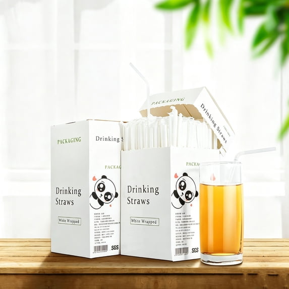 600 Pack Flexible Transparent Plastic Straws, Bendable Clear Disposable Drinking Straws, Bulk Value Pack for Home, Restaurant, Party & Beverage Daily Use