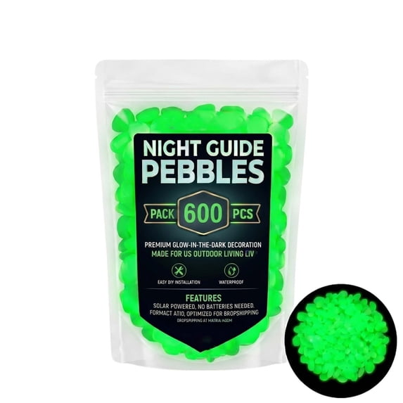 600 Pack Glow in The Dark Garden Stones,Luminous Pebbles,Outdoor Landscape Decoration,Light Up Rocks for Pathway