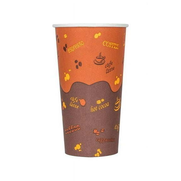 [600 Pack] Karat Paper Hot Cup, 20 oz Coffee Cups, Stock Print (C-K520)