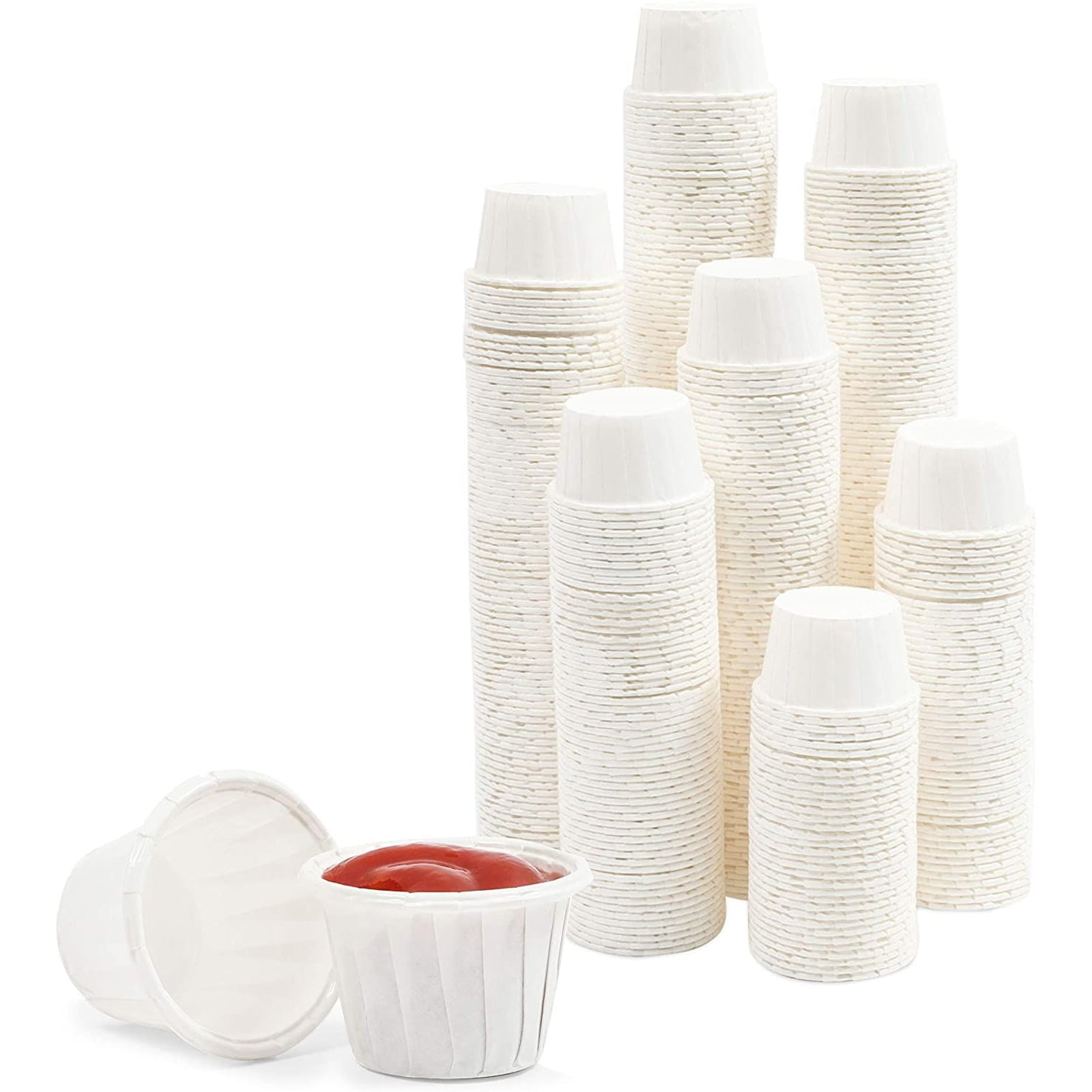 600 Pack Mini Sample Cups for Tasting, Small Disposable Paper Souffle