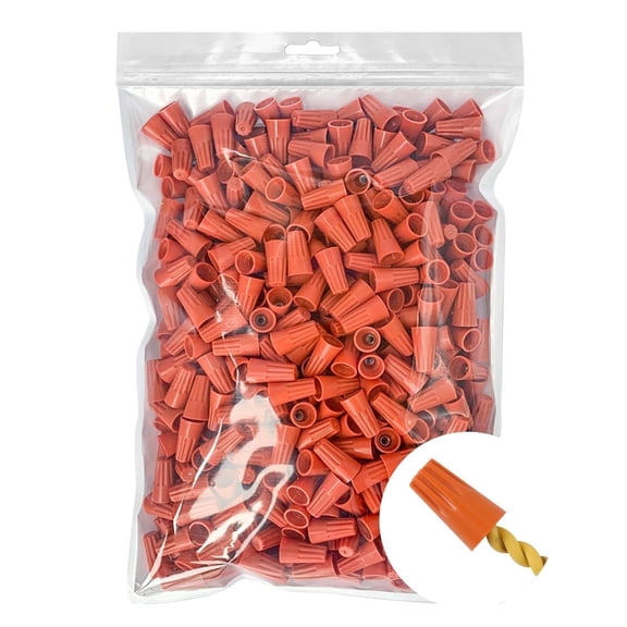 600 Pack Orange Wire Nuts, Twist-On Electrical Wire Connectors Screw Caps Terminals