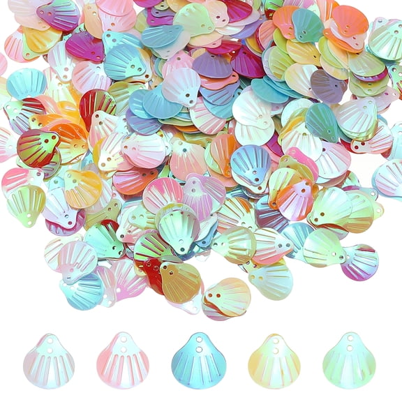 600-Pack Seashell Sequins, 50g Shell Shape Loose Sequins[AB Mix Colors]