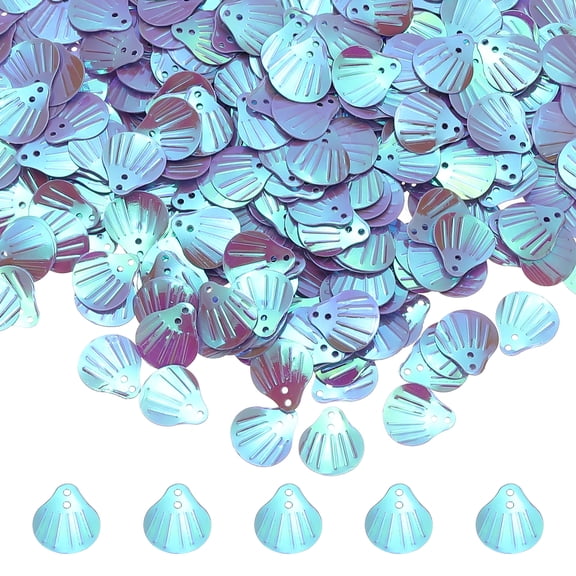 600-Pack Seashell Sequins, 50g Shell Shape Loose Sequins[AB Purple]