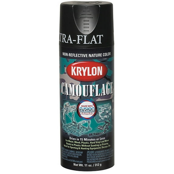 600-Pack of 11 oz Krylon K04290777 Fusion For Plastic Black Spray Paint Camouflage