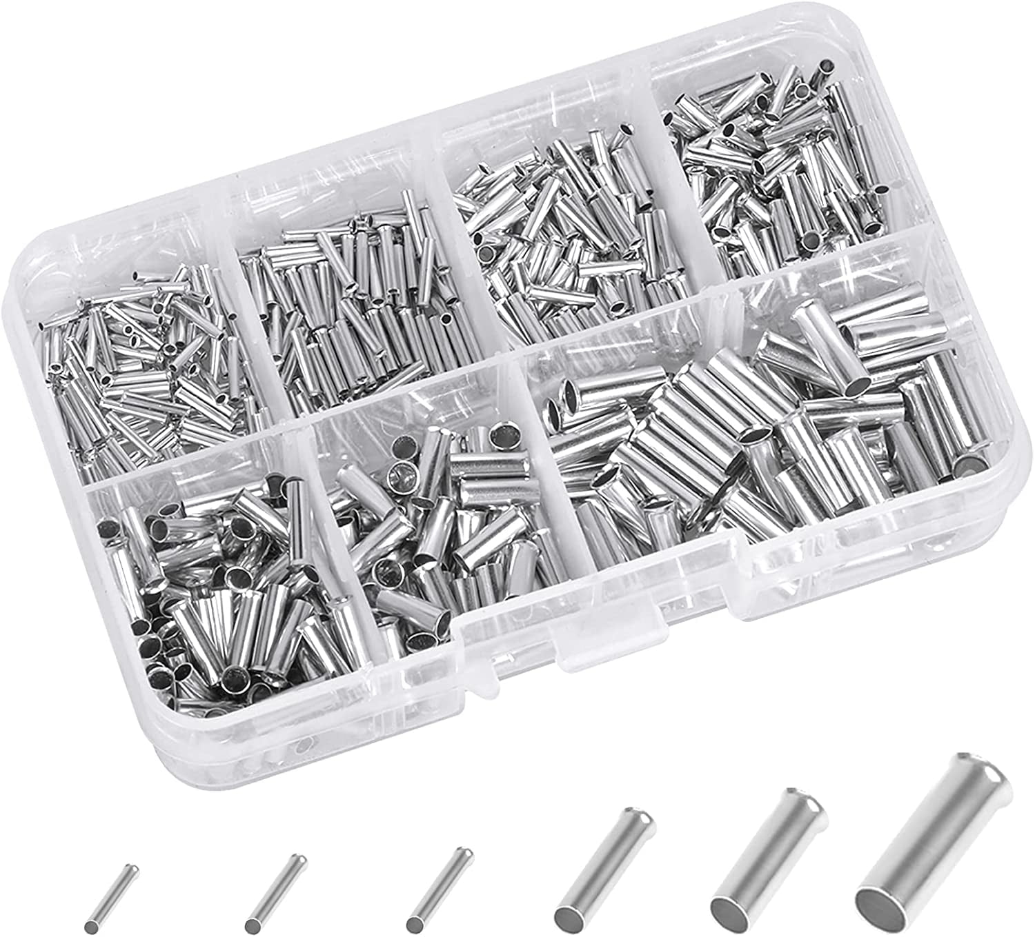 600 Pcs 1022 AWG Uninsulated Cable Ferrules Butt Connectors Terminals