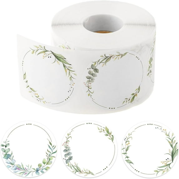600 Pcs 2" Canning Labels for Jar Christmas Gift Tag Stickers, Wreath Designs Round for Jars Lids Spice Bottle Labels with 3 Pattern Designs
