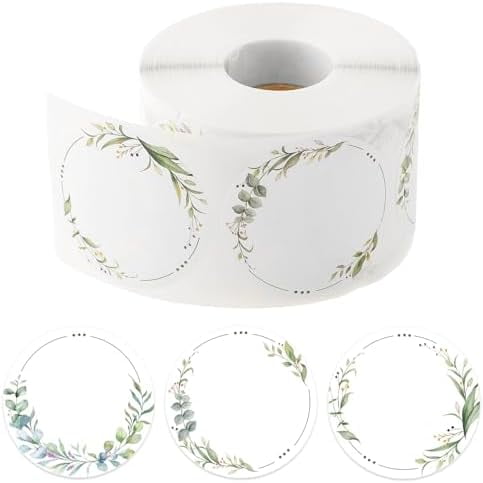 600 Pcs 2" Canning Labels for Jar Easter Gift Tag Stickers, Wreath Designs Round for Jars Lids Spice Bottle Labels with 3 Pattern Designs