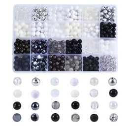 1690SV073BK – 10mm Number Beads – White / Black Letters – 1/4 Lb
