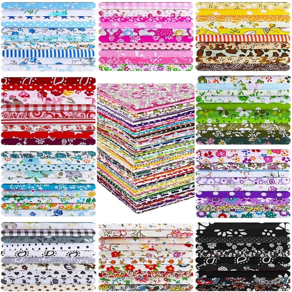 600 Pcs 4 x 4 Inch Cotton Fabric Square Precut Quilting Squares Printed Floral Patchwork Fabric Bundles for Spring DIY Craft Sewing Clothing Accessory(Mixed Color)