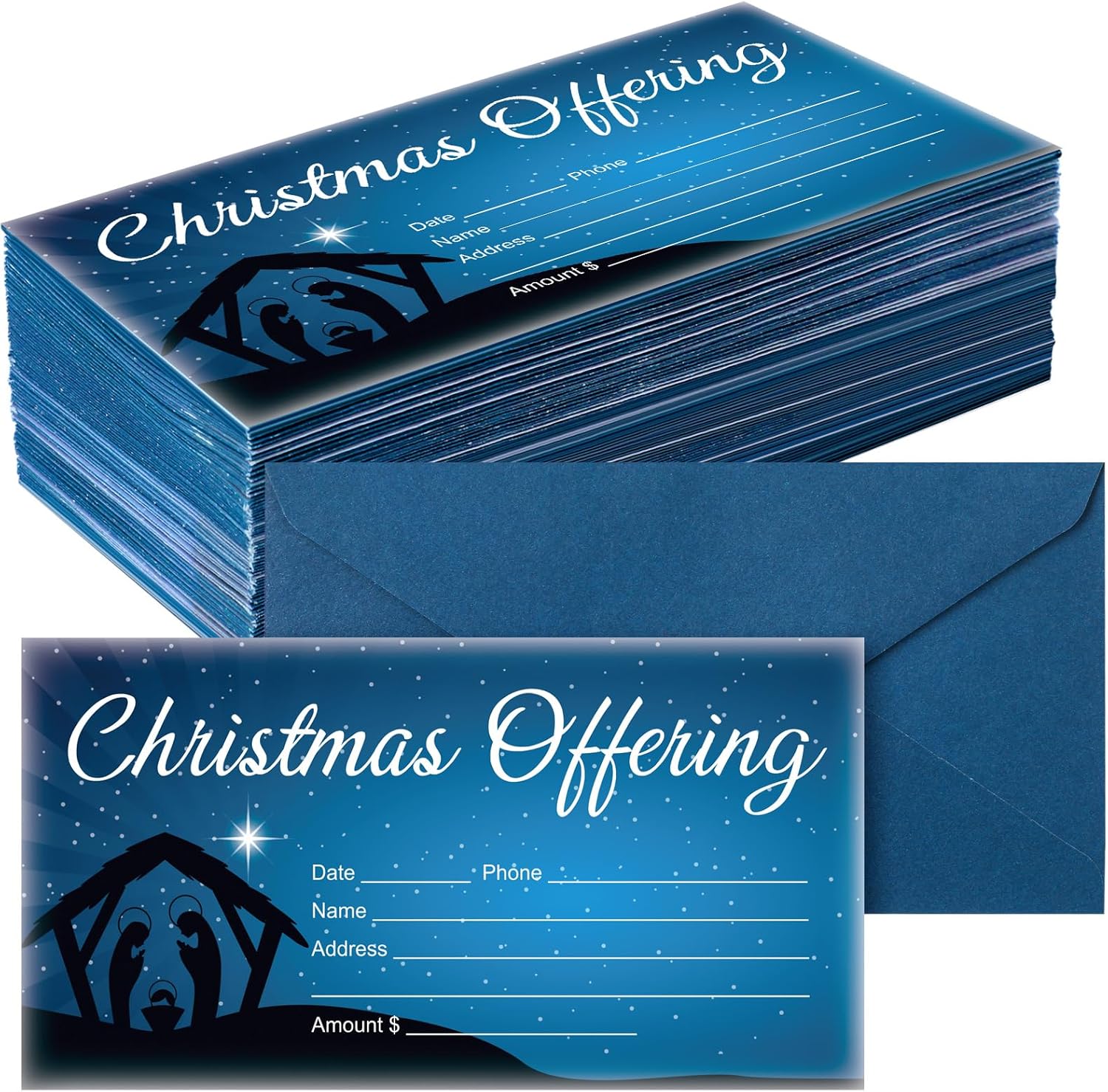600 Pcs 6.5 x 3.5 Inch Christmas Offering Envelopes for Church Tithes ...
