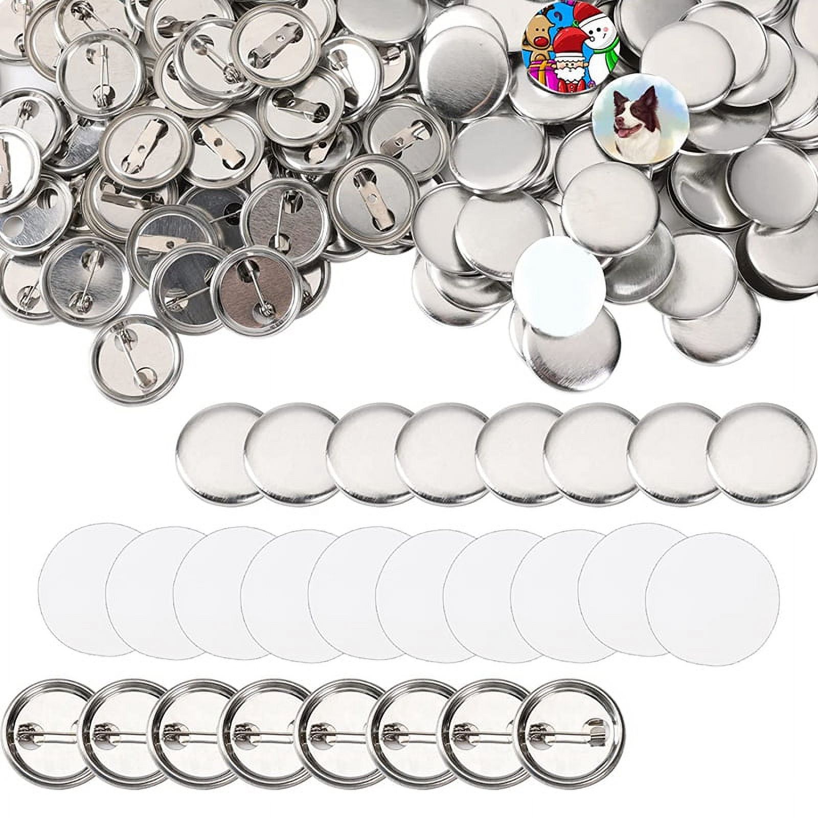 600 Pcs Blank Button Making Supplies 25Mm/1Inch Back Button Pin Making