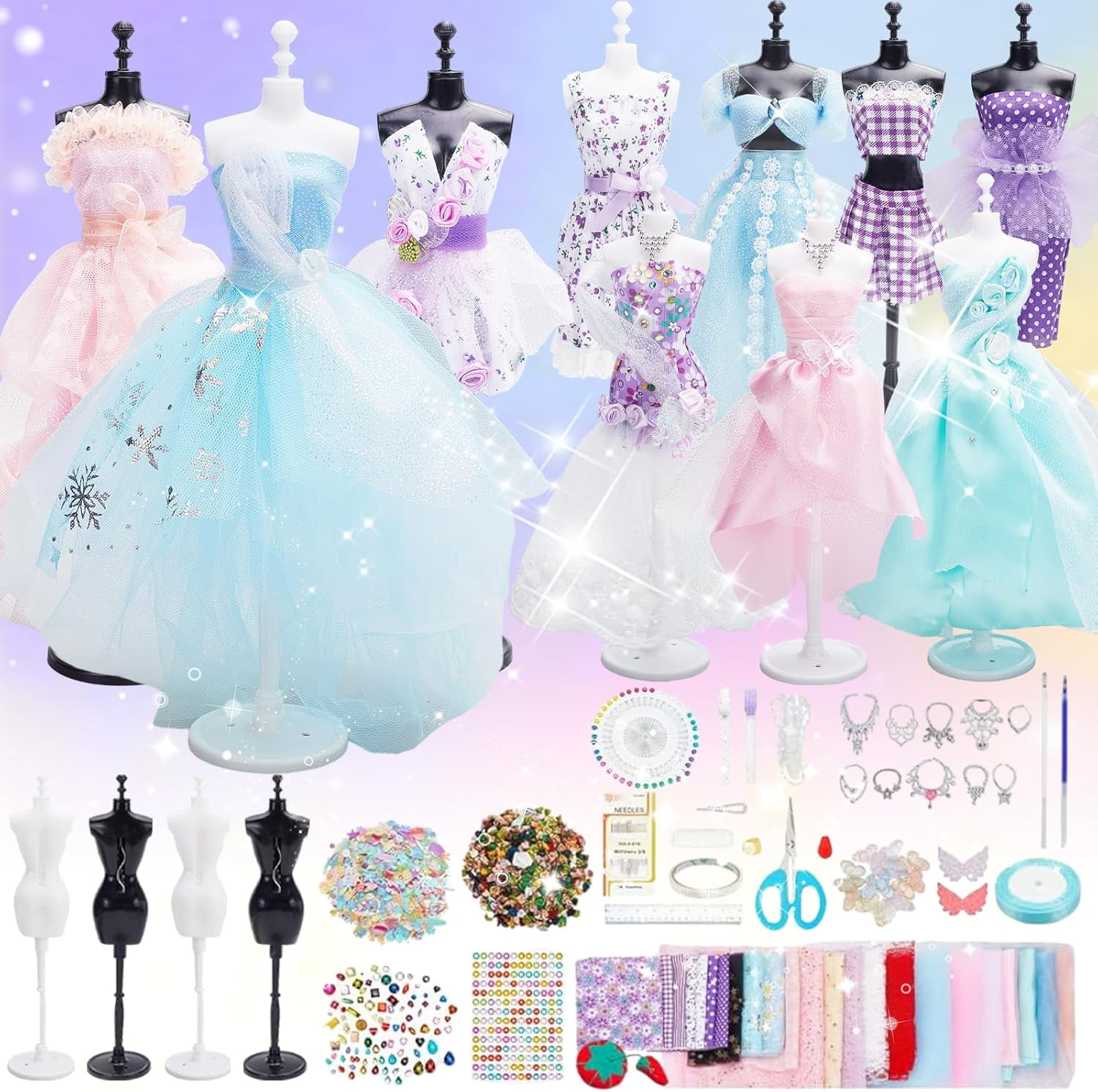 600+Pcs Fashion Design Kits Sewing Kit for Kid Fashion Design Kit with